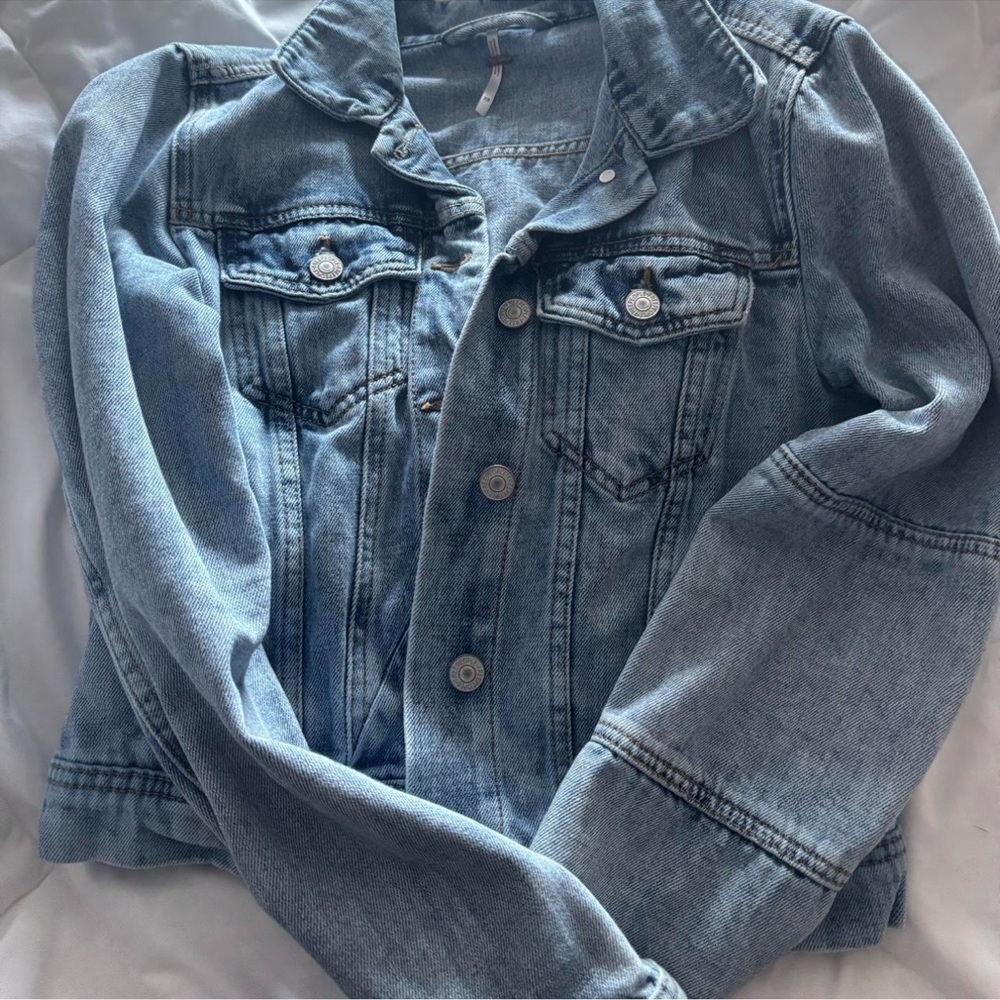 Denim Jacket with Button Closure